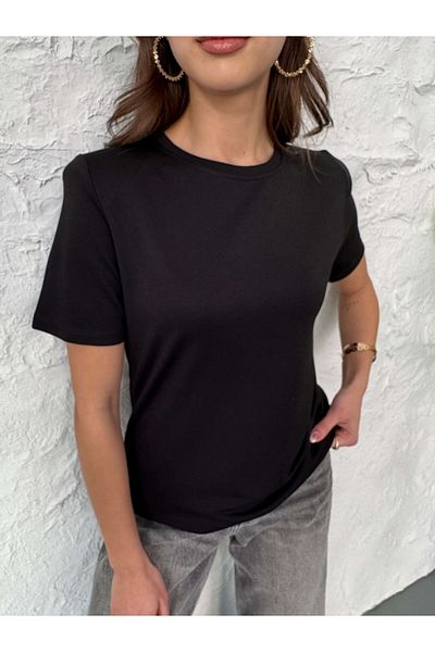 Elif Özbey Butik Black Padded Modal Tshirt