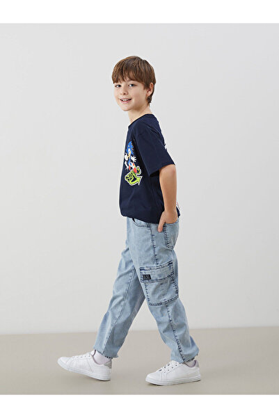 LC Waikiki Nevavm Boys' Cargo Jean Pants with Elastic Waist