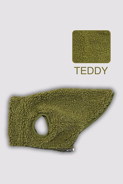 salya store Zippered Teddy Dog Jacket - Khaki
