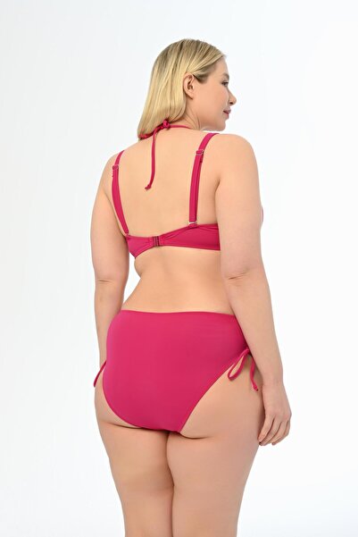 AQUAVİVA Aquaviva Kadın Vişne Büyük Beden Azura Toparlayıcı Sürgülü Bikini Takımı