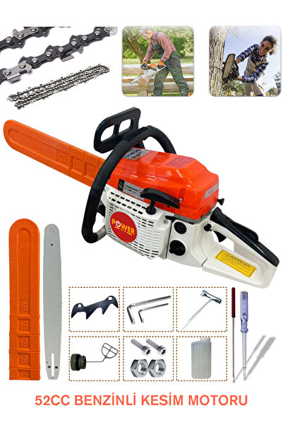 POWER BLACK Benzinli Testere Ağaç Odun Dal Kesme Motoru