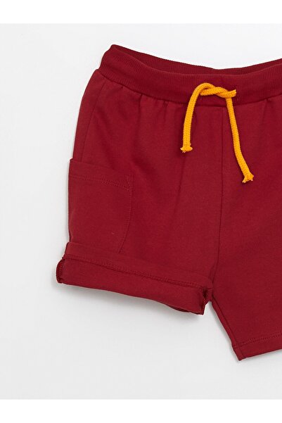 LC Waikiki LCW Kids Kırmızı Beli Lastikli Sarı Kırmızı Baskılı Erkek Bebek Şort