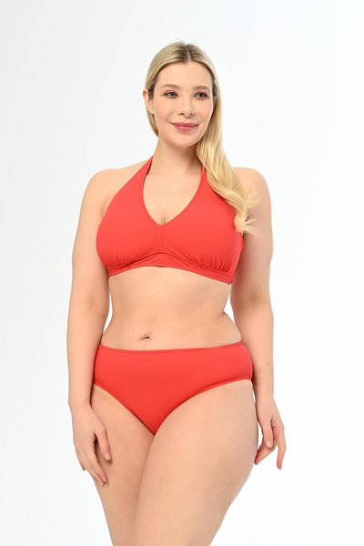 AQUAVİVA Red Plus Size Aquaviva Elena Bikini - Halterneck Triangle Set
