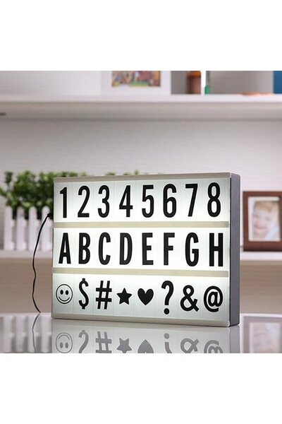 Hediye Rüzgarı A4 Işıklı Harfli Dekoratif Led Tabela Pano Lightbox