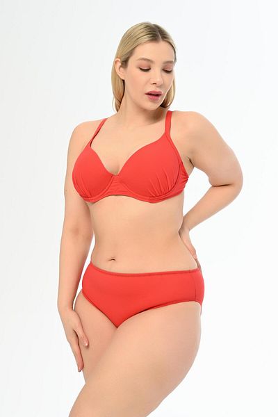 AQUAVİVA Red Plus Size Alexa Covered Aquaviva Bikini Set