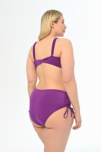 AQUAVİVA Aquaviva Kadın Mor Büyük Beden Venezıa Çapraz Ipli Dekolte Bikini Takımı