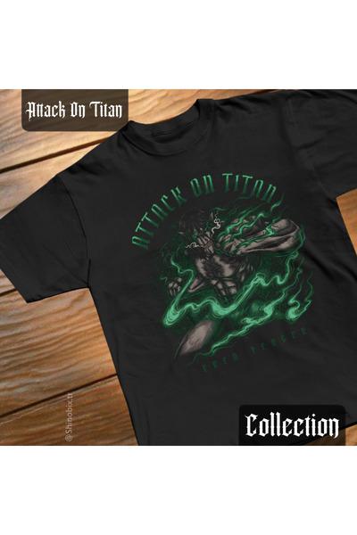 SHINOBIX تي شيرت هجوم على تيتان أنيمي إيرين ييغر تيتان كبير الحجم