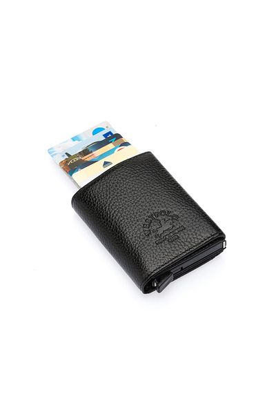 Westpolo Мъжки кожен портфейл с механизъм