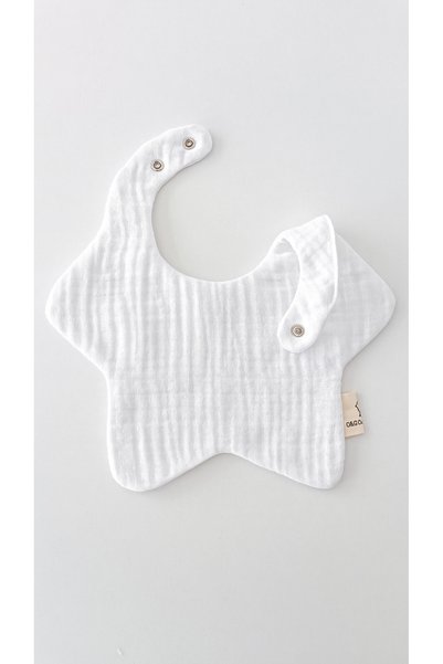 O&G Collection 4-Piece Star Gray 100% Cotton Organic 8-Layer Muslin Baby Drool Bib / Baby Bib / Nickel Free