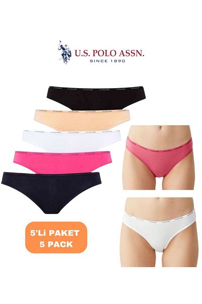 U.S. Polo Assn. Women'S, Licensed, Uspa, 47% Modal, 47% Cotton, 6% Elastane, Low Rise 5'Li Panty/Slip