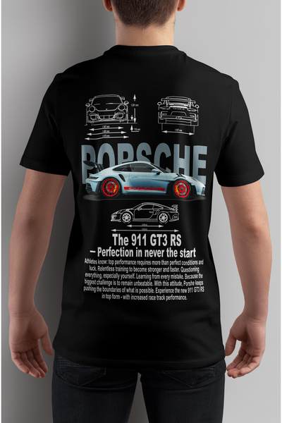 ARS DT Sportif PORSCHE T-shirt Araba Tasarımlı Unisex Şık Baskılı Oversize Si...