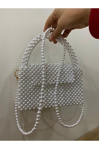 Rezania Women's Pearl Beaded Stylish Evening Bag