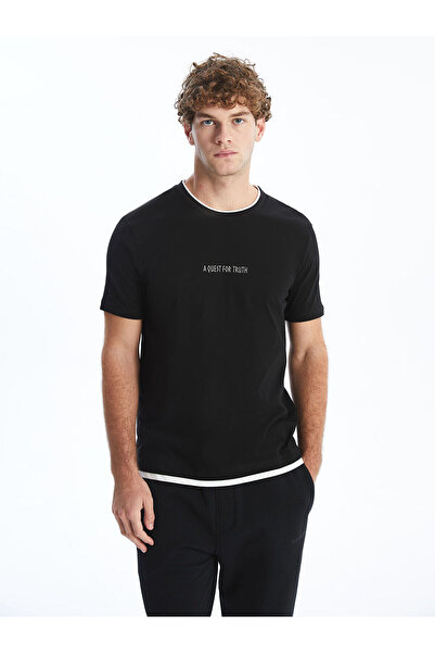 LC Waikiki Tricou pentru bărbați NEVAVM, cu guler oval, mânecă scurtă, imprim...