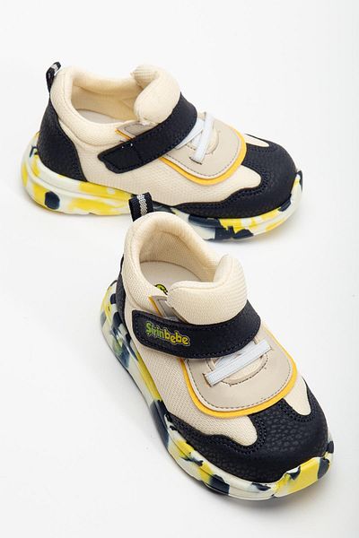 Dilimler Ayakkabı Baby Boy Orthopedic Sports Shoes - Yellow Velcro Anorak Material