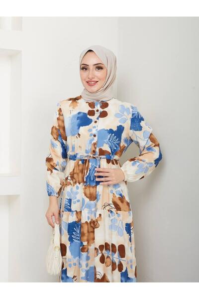 QUAWEAR Φόρεμα με στρογγυλή λαιμόκοψη με κορδόνι σε όλο το μήκος