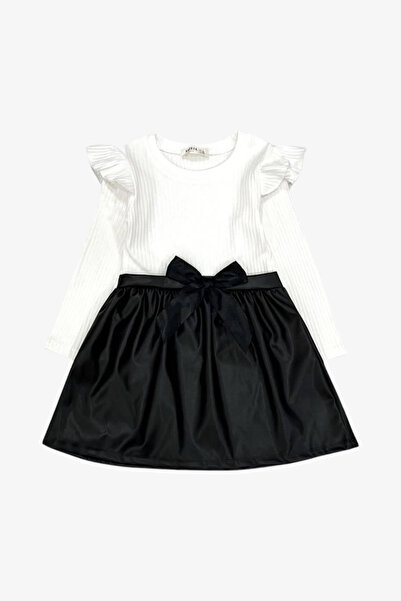 Breeze Eteği Deri Elbise - Ekru