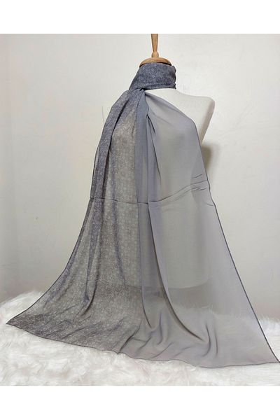 REMOMODA Şal mic din şifon cu model floral, model gradient 180x70 cm