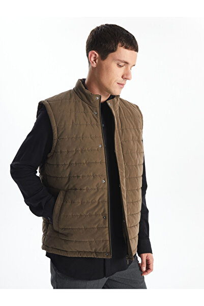 LC Waikiki Peak New Season Standard Fit Mock Neck Suede Men's Vest