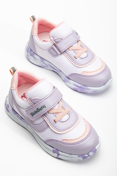 Dilimler Ayakkabı Orthopedic Girl's Sneakers - Lilac Velcro Anorak Material