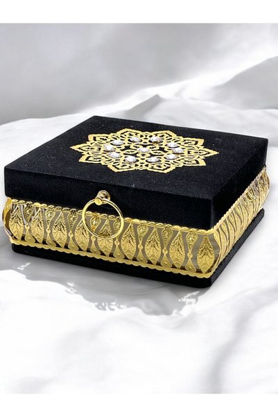 İPEK NEŞRİYAT İPEK HEDİYELİK Özel Tasarım Taşlı Gold İşlemeli Çeyizlik Sandık