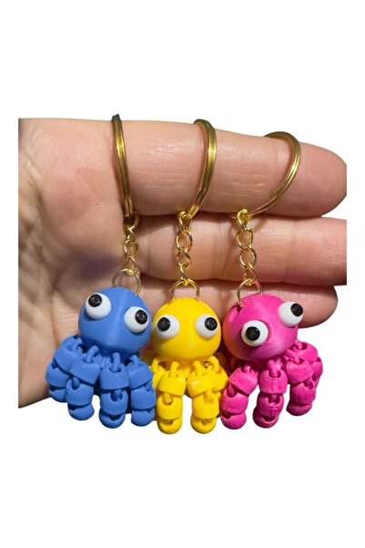 Home 3D   3'lü Sevimli Hareketli Ahtapot Anahtarlıklar