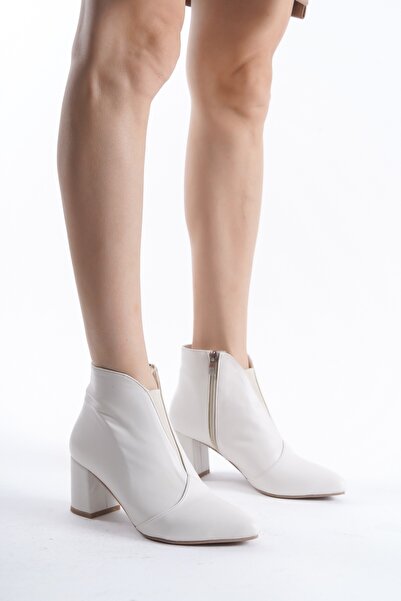 Modabuymus Lavi Беже Матова Натуральна Шкіра Жіночі Черевики на Товстому Каблуці