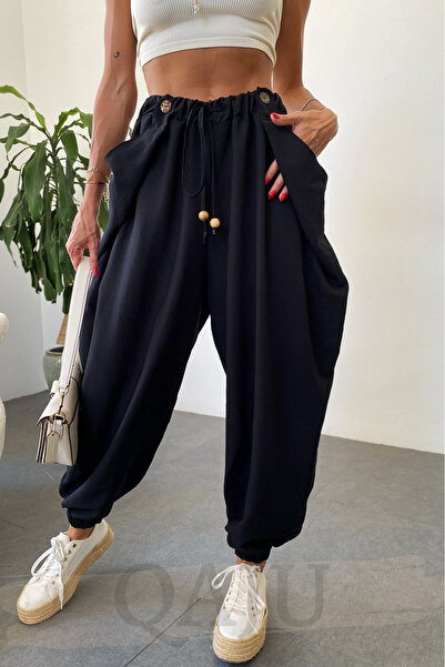 Qaju Black Ethnic Design Women's Shalwar