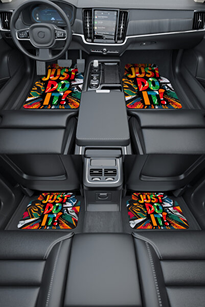 Rugmood Modern Dijital Baskı Rekli Just Do it Universal Araba Paspası, Oto Pa...