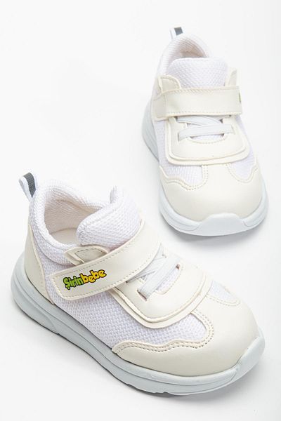 Dilimler Ayakkabı Orthopedic Baby Girl First Step Sneakers - White Velcro Anorak Material