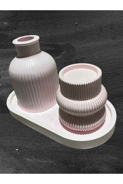 YeslinaCandle Dekoratif Vintage Vazo Tealight Set 3 Parça Orta Sehpa Objeler ...