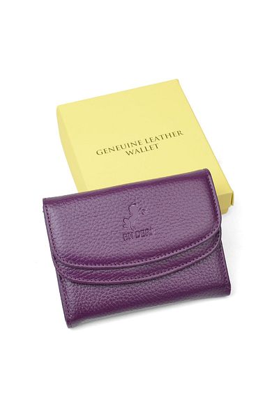 en deri Women's Genuine Leather Small Leather Wallet with Cash Compartment