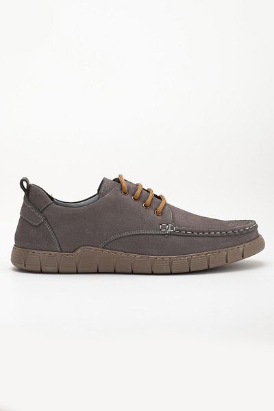 Dilimler Ayakkabı Γνήσιο δέρμα Nubuck Ανδρικά παπούτσια casual γκρι με κοντό δεμένο