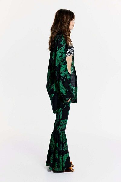 H&M Patterned frill-trimmed trousers