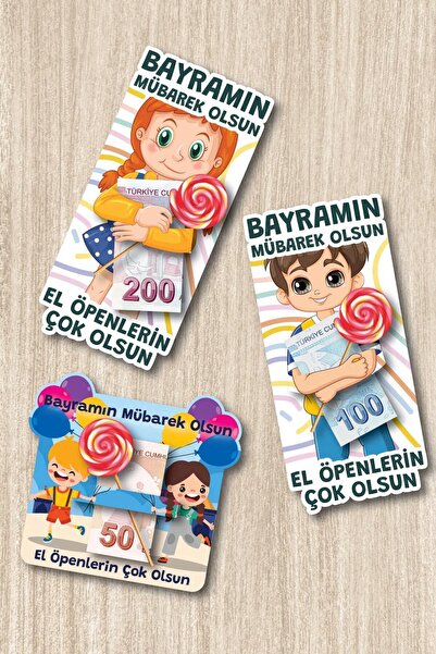 Patladı Gitti Bayram Harçlık Kartları 10 Adet Ramazan Süsleri