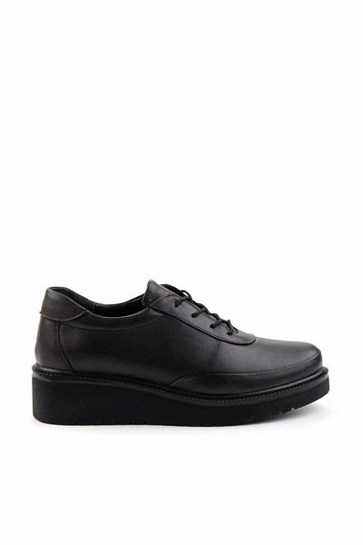 Bambi Black Leather Women's Casual Shoes K 01465090403