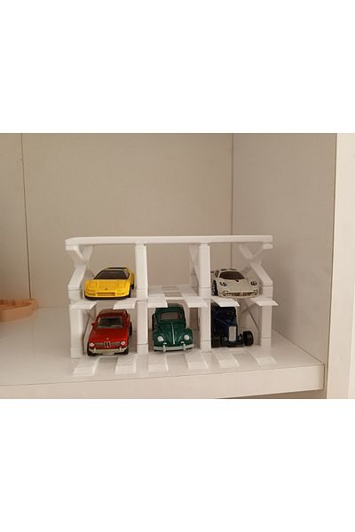 ABS 1:64 Scale Toy Car Garage with 6 Vehicles Capacity