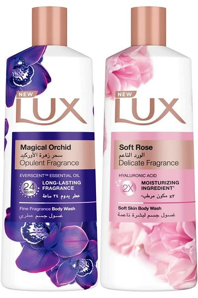 LUX Set Of Lux Soft Rose Shower Gel 500 ml And Lux Perfumed Body Wash Magical Orchid 500 Ml