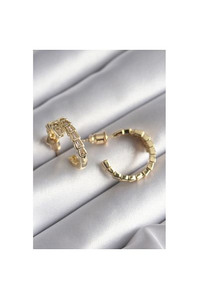 Skygo Brass Silver Color Zircon Cubic Zirconia Snake Model Women's Earrings - TJ-BKP8623
