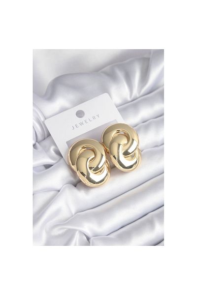 Skygo Gold Color Hoop Design Brass Women's Earrings - TJ-BKP8330