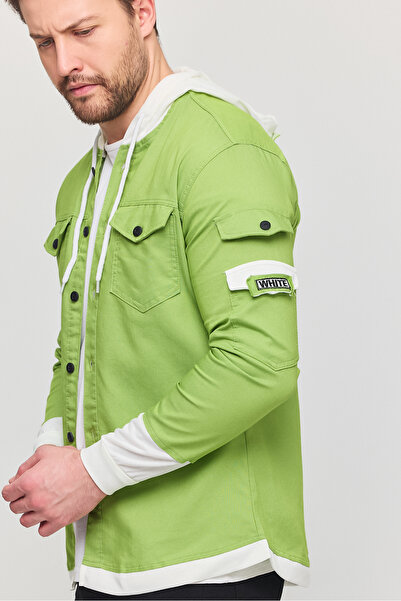 YXC Trend Maker Ανδρικό τζιν πουκάμισο με λεπτή εφαρμογή με λεπτή εφαρμογή με λεπτομέρεια κουκούλας