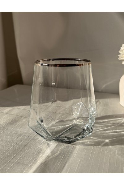 Şahika Kristal cama atılan imza Set of 6 Valeria Platinum Water Glasses