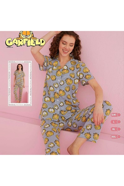 Snowdrop Garfield Desenli Pijama Takımı