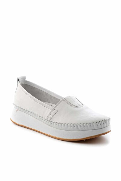 Bambi Bílé dámské boty pro volný čas z pravé kůže K01908008503