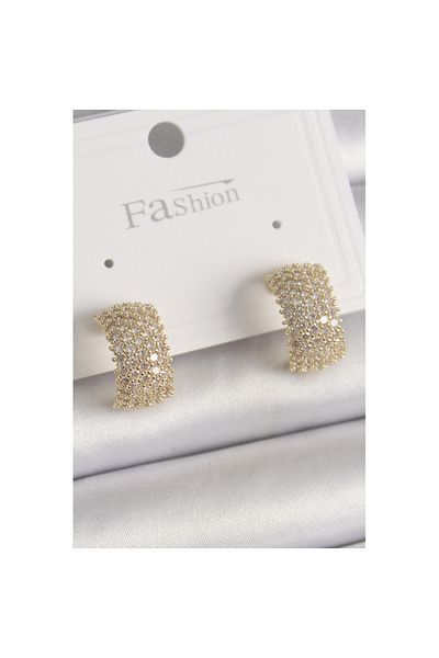 Skygo Brass Gold Color Zircon Stone Women's Earrings - Tj-Bkp9933