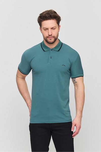 YXC Trend Maker Tricou din lycra cu gât polo din bumbac pentru bărbați