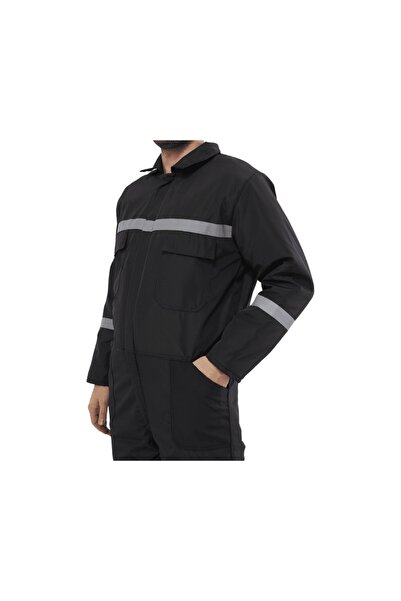 Kant Bondit Kumaş Bütün Kollu Soğuk Hava Kışlık Tulum Siyah