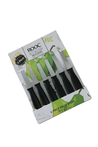 Rooc 6'lı Meyve Sebze Bıçak Seti & Siyah