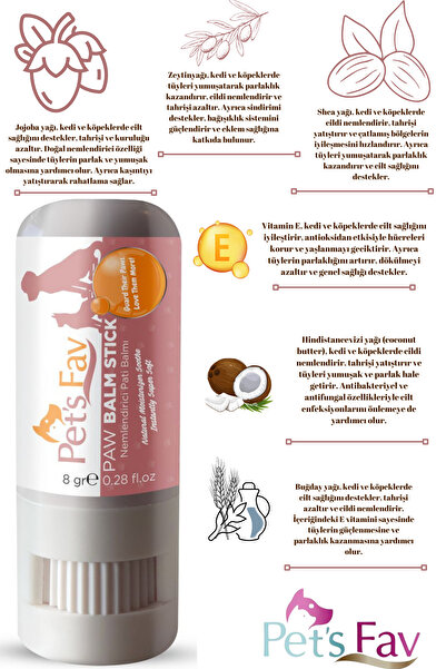 Pets Fav 2'li Pati Nemlendirici Koruyucu Onarım Balmı ve Pratik Pati Temizleyici Kuru Köpük Şampuanı Seti