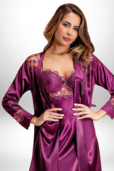 vory Set Kimono din satin pentru femei NT.VR.25.53.84. Y01