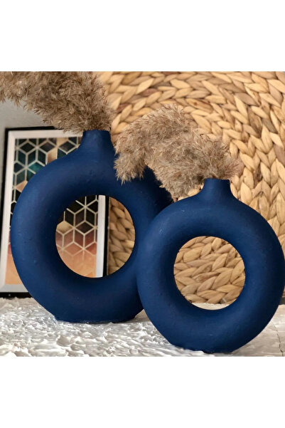 patienc Lacivert Halka Vazo 2’li